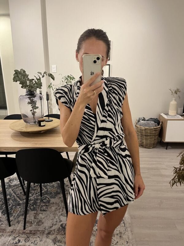 Jungle Jumpsuit rental in Stellenbosch, South Africa - zebra striped jumpsuit