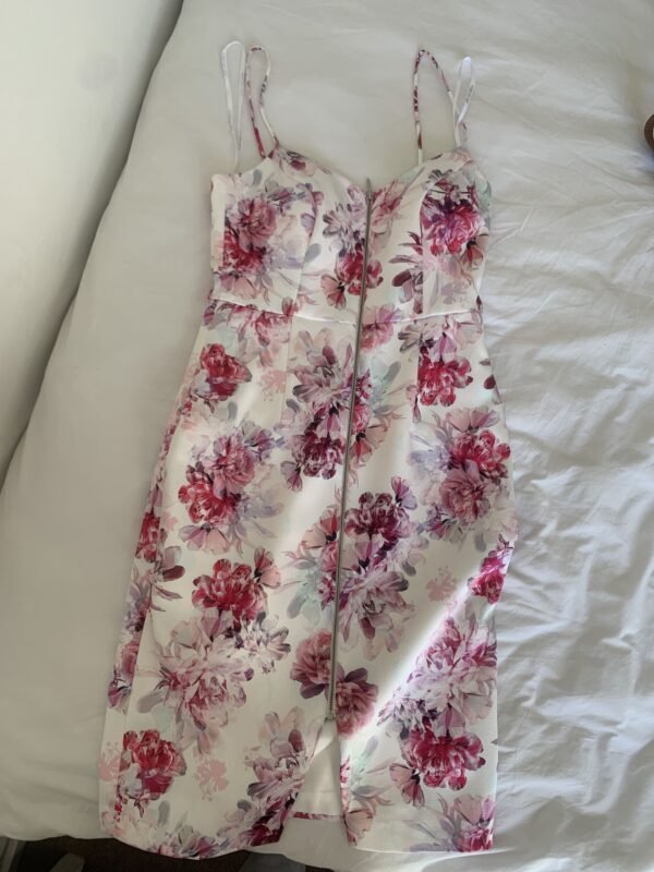 Pink Floral dress rental in Stellenbosch, South Africa - pink and white floral print knee-length dress